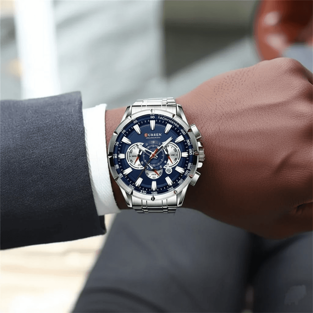 Luxury watch worn on wrist