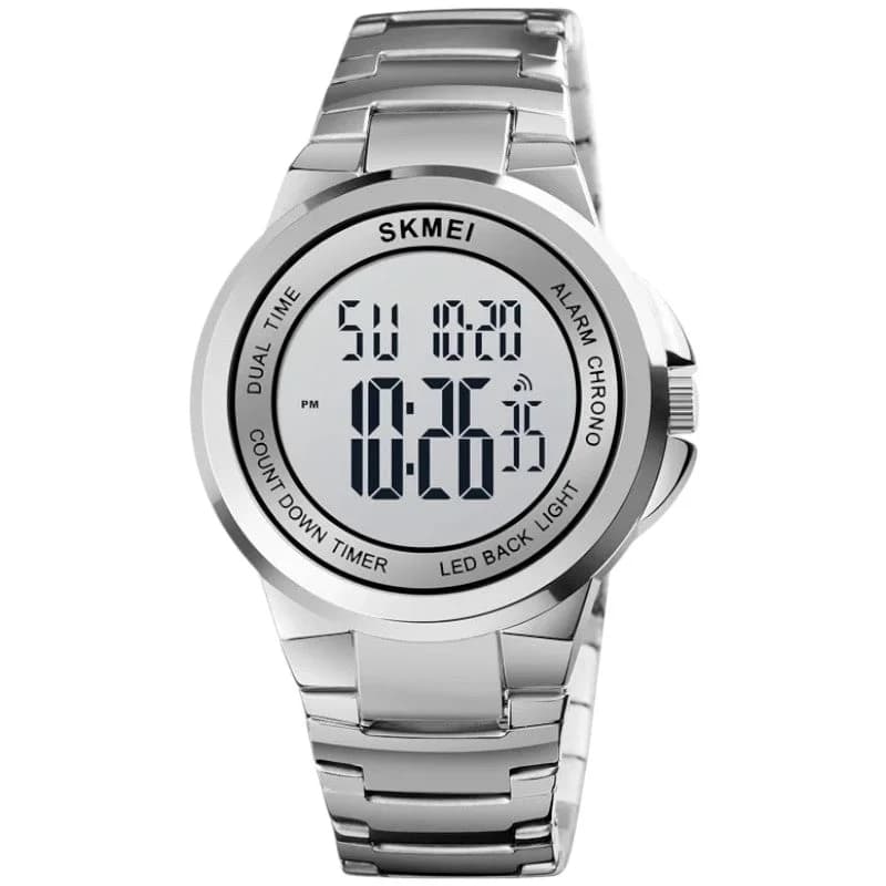 SKMEI 1712 Men's Digital Sport Watch – Stainless Steel, Dual Time, Waterproof - Guarantee Watch - Image 1